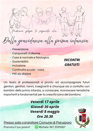 Incontri sul tema "Dalla gravidanza alla prima infanzia"