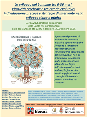 Evento organizzato dall'ASL NO: Lo sviluppo del bambino tra 0-36 mesi